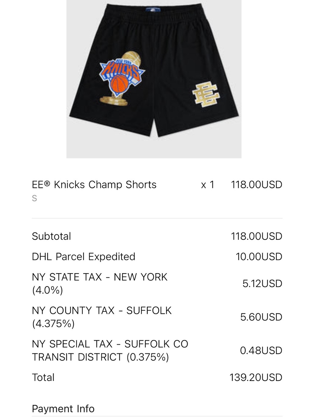 Eric Emanuel Knicks Champ Men’s Black Basketball Shorts